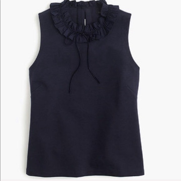 J. Crew Tops - SOLD*NEW* J. Crew • Navy Ruffle Neck Ponte Top